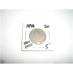 1898 Liberty "V" Nickel RFD Book Value $5+ *Nice Early GOOD Grade Nickel*