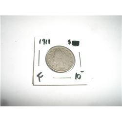 1911 Liberty "V" Nickel RFD Book Value $10+ *Nice Early FINE Grade Nickel*