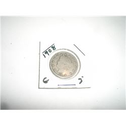 1908 Liberty "V" Nickel RFD Book Value $3+ *Nice Early GOOD Grade Nickel*