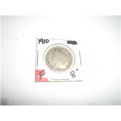 1910 Liberty "V" Nickel RFD Book Value $8+ *Nice Early FINE Grade Nickel*