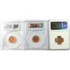 Image 2 : 3-LINCOLN CENTS: 1936-S NGC MS-65 RED, 1942-D & 46-S, PCGS MS-65 RED