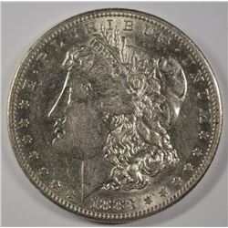 1883-S MORGAN SILVER DOLLAR, AU-55