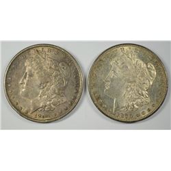MORGAN DOLLARS: 1879-S AU/UNC & 1891-S UNC ( RIM BUMP )