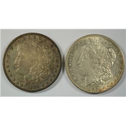 ( 2 ) 1888-O MORGAN SILVER DOLLARS AU/UNC  NICE!!