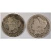 Image 1 : MORGAN SILVER DOLLARS: 1892-S VG, & 1904-S,  GOOD  SEMI-KEY