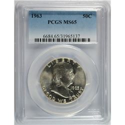 1963 FRANKLIN HALF DOLLAR, PCGS MS-65