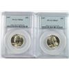 Image 1 : 2 1957 WASHINGTON QUARTERS, PCGS MS-65 & MS-66