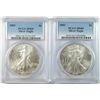 Image 1 : 2002 & 2003 AMERICAN SILVER EAGLES, PCGS MS-69
