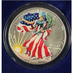 1999 AMERICAN SILVER EAGLE ( COLORIZED OBVERSE )  BOX/COA