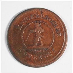 CIVIL WAR TOKEN (PATRIOTIC) (KNICERBOKER CURRENCY GOOD FOR ONE CENT) G/VG
