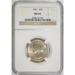 1941 WASHINGTON QUARTER NGC MS-65
