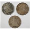Image 1 : (3) NOT VERY NICE SEATED HALF DOLLARS (1853-O, 1854-O, 1859)