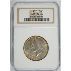 1937 ARKANSAS COMMEN HALF DOLLAR NGC MS-65