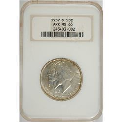 1937-D ARKANSAS COMMEN HALF DOLLAR NGC MS-65