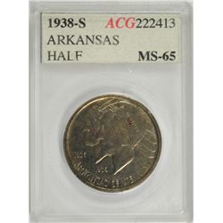 1938-S ARKANSAS COMMEN HALF DOLLAR ACG MS-65