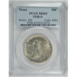1938-S TEXAS COMMEN HALF DOLLAR PCGS MS-65