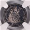 Image 2 : 1868 SEATED DIME, NGC PROOF-63 CAMEO! SUPERB!