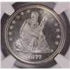 Image 2 : 1877 SEATED LIBERTY QUARTER, NGC  MS-65 WITH CAC! ABSOLUTELY STUNNING LOOKS PL!!