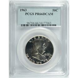 1963 FRANKLIN HALF DOLLAR, PCGS PROOF-66 DEEP CAMEO!