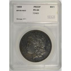 1889 MORGAN SILVER DOLLAR, SEGS PROOF-64!! NICE EXAMPLE!