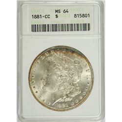 1881-CC MORGAN DOLLAR ANACS MS-64