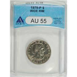 1979 (WIDE RIM) SUSAN B ANTHONY DOLLAR ANACS AU-55