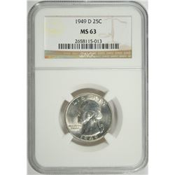 1949-D WASHINGTON QUARTER NGC MS-63