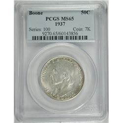 1937 BOONE COMMEN HALF DOLLAR PCGS MS-65