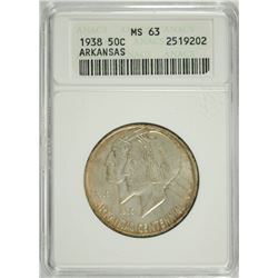 1938 ARKANSAS COMMEN HALF DOLLAR ANACS MS-63