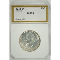 1938-D ARKANSAS COMMEN HALF DOLLAR PCI MS-65