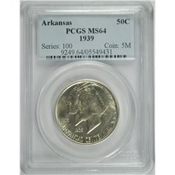 1939 ARKANSAS COMMEN HALF DOLLAR PCGS MS-64