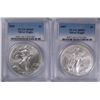 Image 1 : 2006 & 2007 AMERICAN SILVER EAGLES, PCGS MS-69
