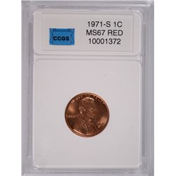 1971-S LINCOLN CENT,CCGS MS-67 RED