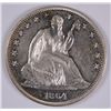 Image 1 : 1864 SEATED HALF DOLLAR, MS-62, CIVIL WAR YEAR, VERY RARE DATE!