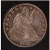 Image 1 : 1857-O SEATED HALF DOLLAR, AU-50  NICE ORIGINAL COIN, TWO MINOR RIM BUMPS