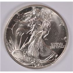 1941-D WALKING LIBERTY HALF DOLLAR, MS-64+ BLAST WHITE!