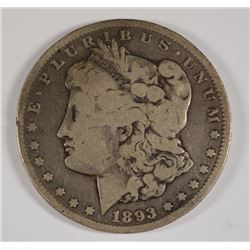 1893-CC MORGAN SILVER DOLLAR, VG  KEY DATE!!