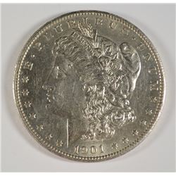 1901-S MORGAN SILVER DOLLAR, MS-62 TOUGH!