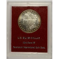 1878 8TF MORGAN DOLLAR RED PARAMOUNT HOLDER MS-65