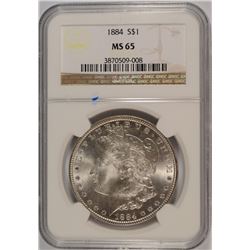 1884 MORGAN DOLLAR NGC MS-65