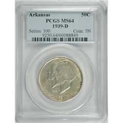 1939-D ARKANSAS COMMEN HALF DOLLAR PCGS MS-64