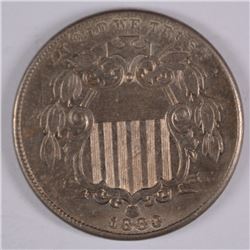 1883/2 SHIELD NICKEL AU/BU