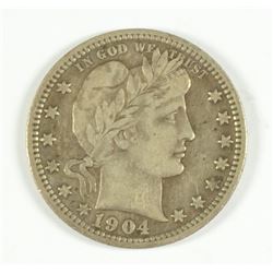 1904-O BARBER QUARTER XF/AU