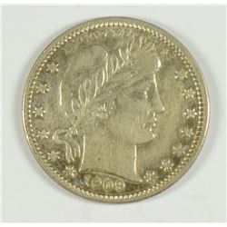 1909-D BARBER QUARTER AU/BU