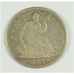 1874 (WITH ARROWS) SEATED HALF DOLLAR VG/F