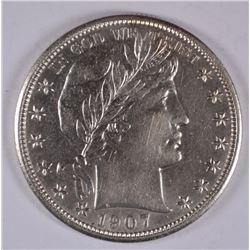 1907-D BARBER HALF DOLLAR XF/AU