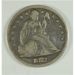 1872 SEATED DOLLAR VG/F