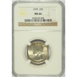 1939 WASHINGTON QUARTER NGC MS-66