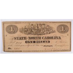 1863 $1 STATE OF NORTH CAROLINA NOTE