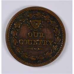 CIVIL WAR TOKEN (PATRIOTIC) OUR COUNTRY